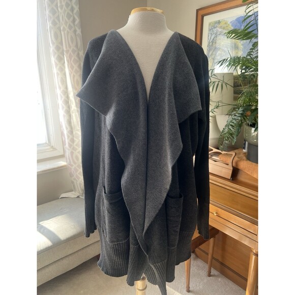 LULULEMON Still Lotus Wrap Cardigan Sweater Reversible Dark Gray/Gray Size XL - Picture 1 of 6